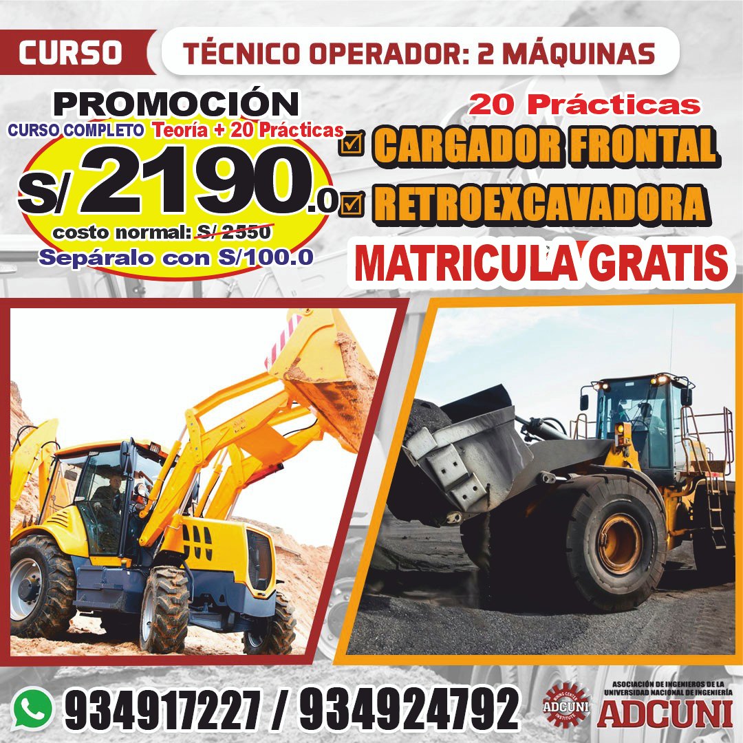 T Cnico Operador M Ltiple De Cargador Frontal Y Retroexcavadora Adcuni